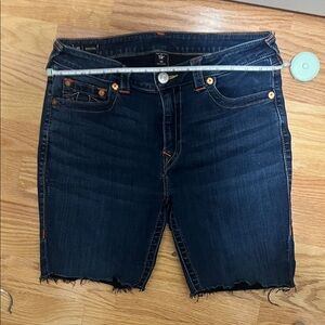 True Religion Dark Blue Jean Shorts